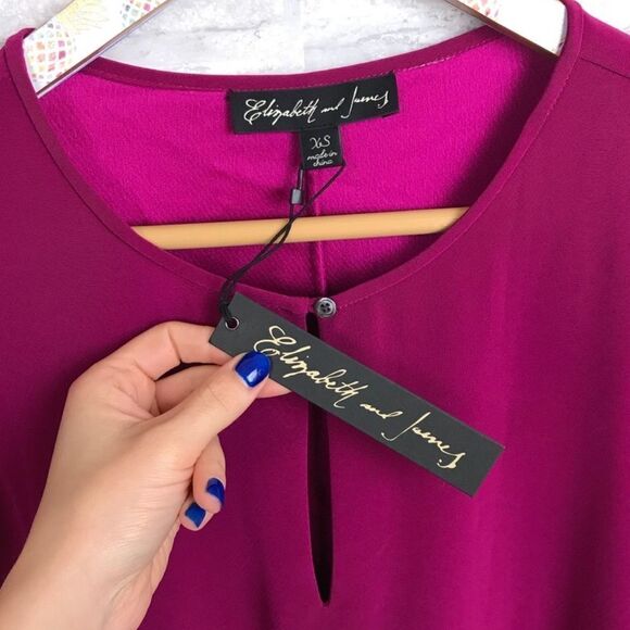 Nwt Elizabeth & James pink Mabel bell sleeve dress - Picture 3 of 7